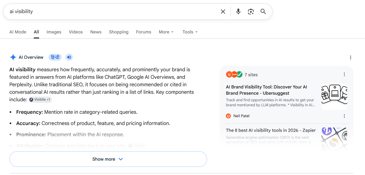 ai visibility in ai overviews