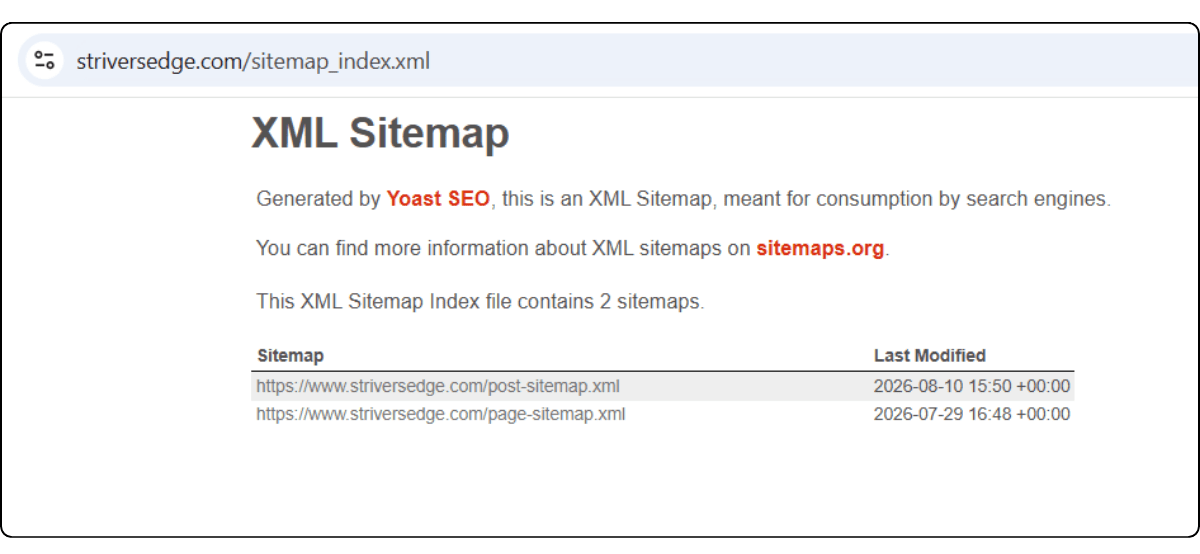xml sitemap
